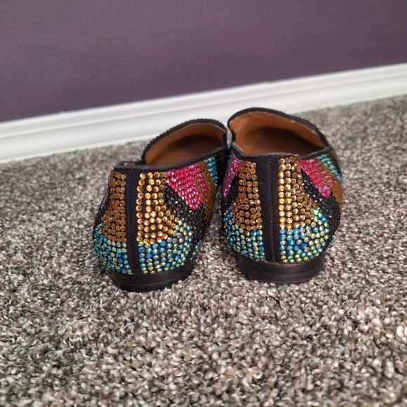 Steve Madden Conncord Multi-Color Rhinestone 7.5 Studded Loafer Jeweled Flats - Picture 4 of 8